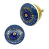 Ceramic Knobs Drawer Pulls for Cabinets and Cupboards (38mm, Gold Multicolour) - Pack of 4 Knobs (Blue Mandala)