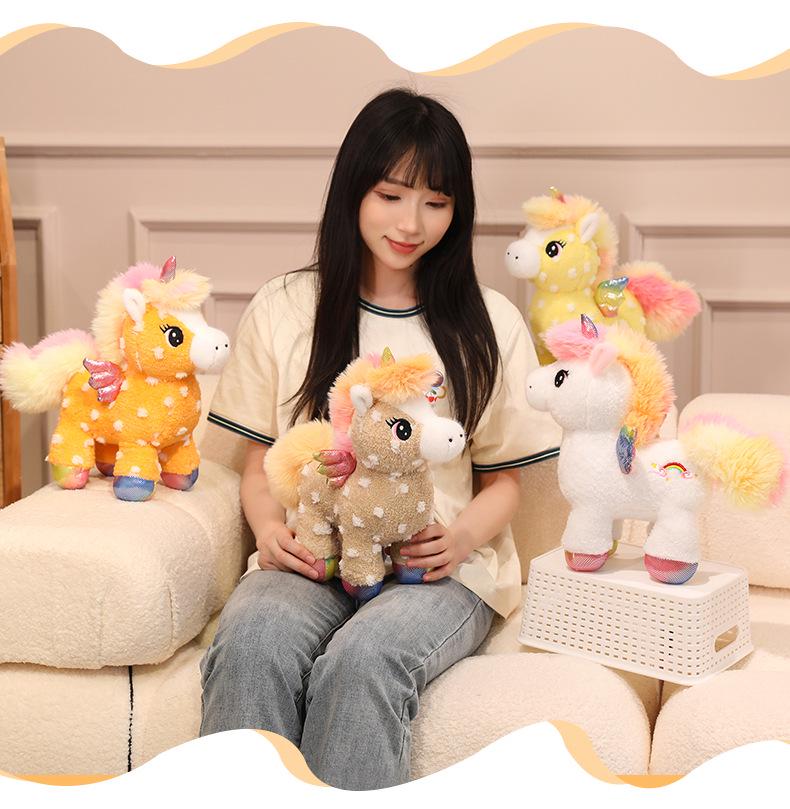 Rainbow Unicorn Plush Toy - Colorful Horse Doll for Home Decor and Kids
