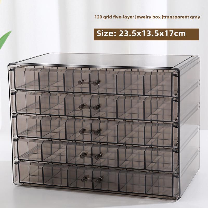 

Многослойная прозрачная шкатулка для хранения колец, сережек, ожерелий и браслетов