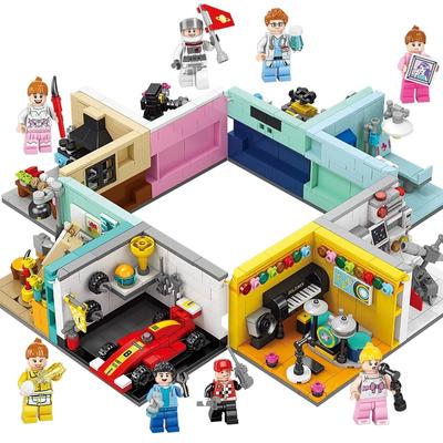 8 v 1 Dreams House Závodník Auto Lékař Malíř Muzikant Vědec Cukrář Kameraman Astronaut Stavebnice Stavebnice Kostka Model Hračka