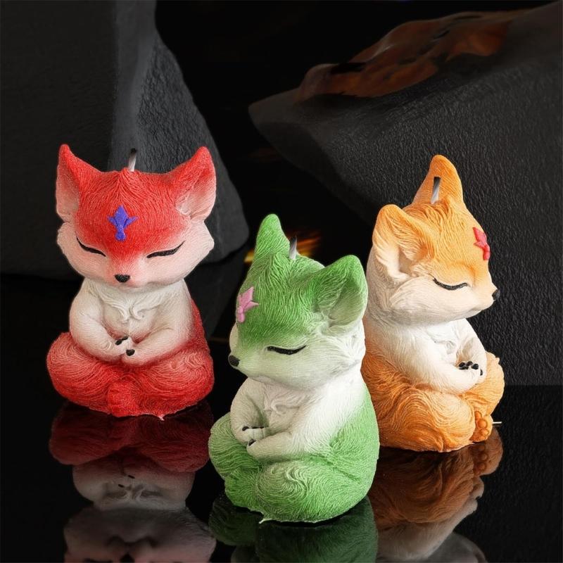 DIY Scented Candle Silicone Mold Creative Foxes Shaped Silicone Candle Mold for Scented Candle and Home Decoration