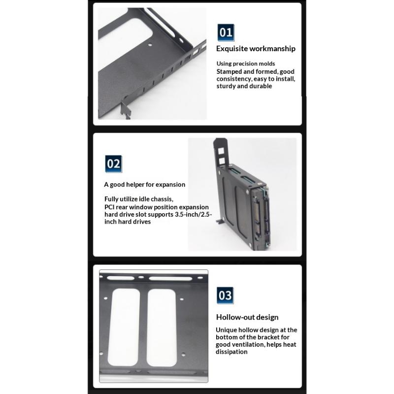 Desktop Computer Case Ssd Hdd Universal Hard Drive Bay Pci Card Slot Expansion Rack Suitable For 2.5-Inch/3.5-Inch Hard Drives