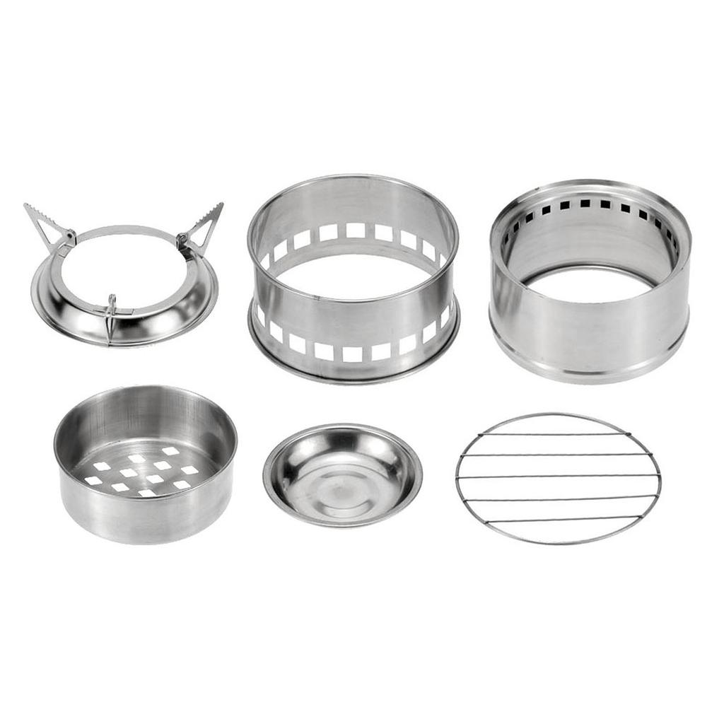 Portable Stainless Steel Lightweight Wood Stove Alcohol Stove Burner Outdoor Cooking Picnic BBQ