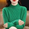 Autumn and winter semi-turtleneck thickened sweater pullover bottoming shirt women's loose solid color knitted sweater women's thin top