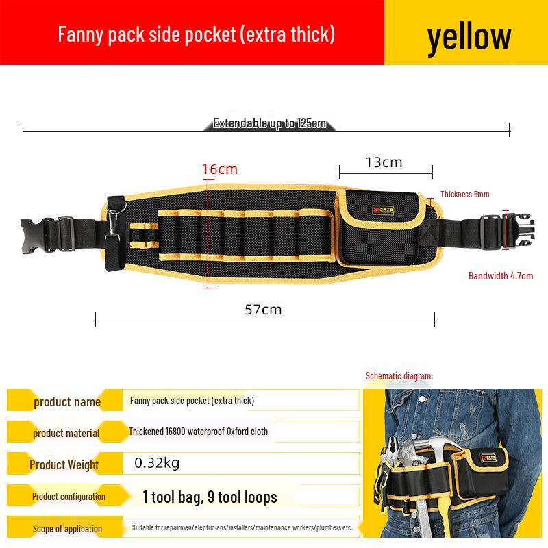 Portable Electrician Tool Belt: Sturdy, Multifunctional Waist Pouch for Construction Site Storage