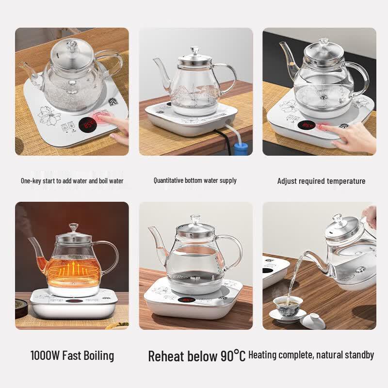 0.8L Glass Automatic Water Filling Electric Kettle CN plug (adapter included)