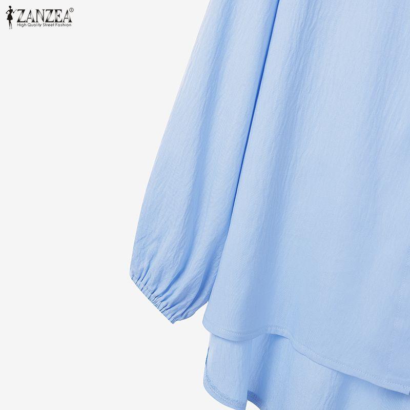 ZANZEA Dámské ležérní dvoudílné sady obleků s dlouhým rukávem a kalhotami