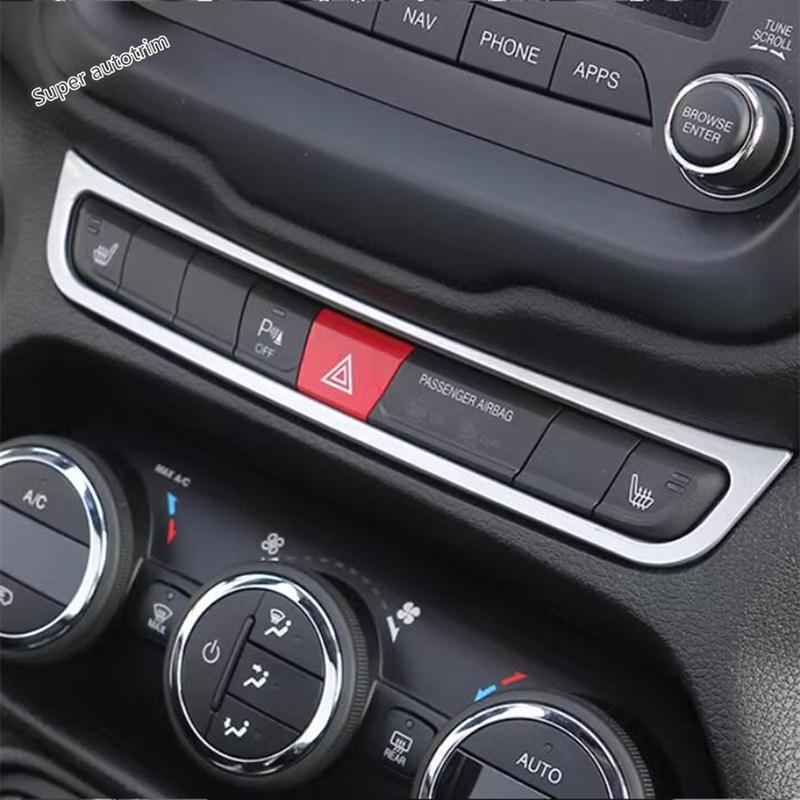 For Jeep Renegade 2015 - Accessories Shift Gear Panel / Door Speaker / Central Air AC Outlet Vent / Hand Brake Cover Trim