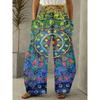 Plus Size Fashion Women 1XL-5XL Casual Loose Christmas Printing Long Wide Leg Yoga Pants Pocket Lounge Pants Pajama Pants