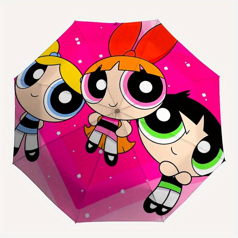 

1pc Powerpuff Girls, Cartoon Characters Themed High-quality Umbrella,Automatic Opening and Closing Umbrella,Multi-functional Umbrella G0811059