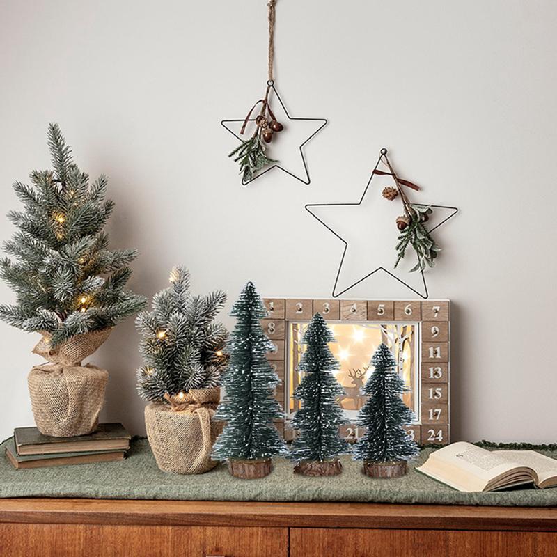 15/20/25cm Christmas Tree Pine Tree DIY Christmas Decorations For Home Table Navidad Xmas Ornaments New Year 2022 Kids Gift