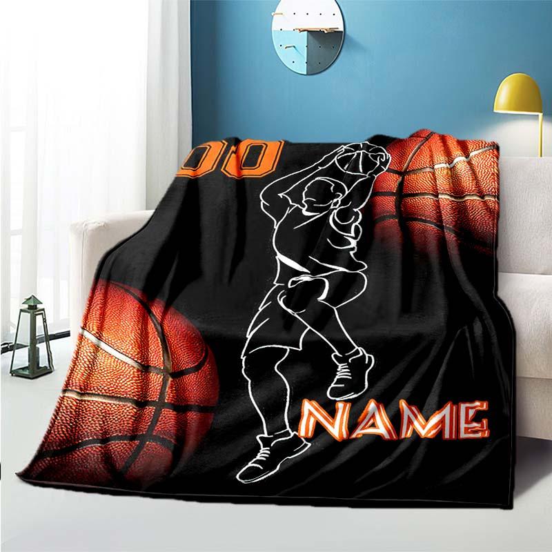 Basketball Enthusiast Customize Your Name Outdoor Blanket Used For Chair Office Sofa Bed Camping Soft And Warm Giving Friends And Relatives Birthday