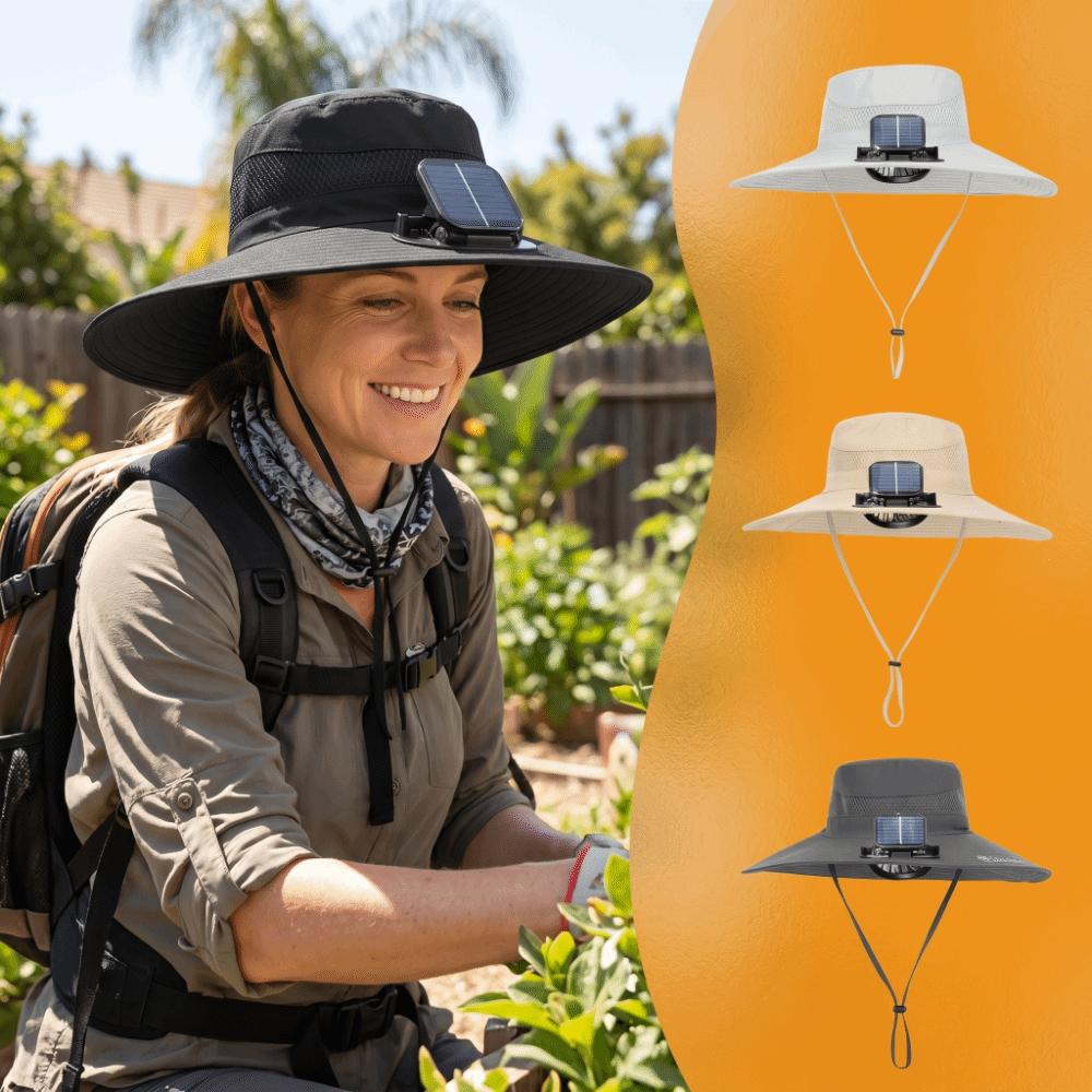Strong Wind Sun Hat with Fan UV Protection Fishing Bucket Hat Convenient Solar Fan Hat  Sport