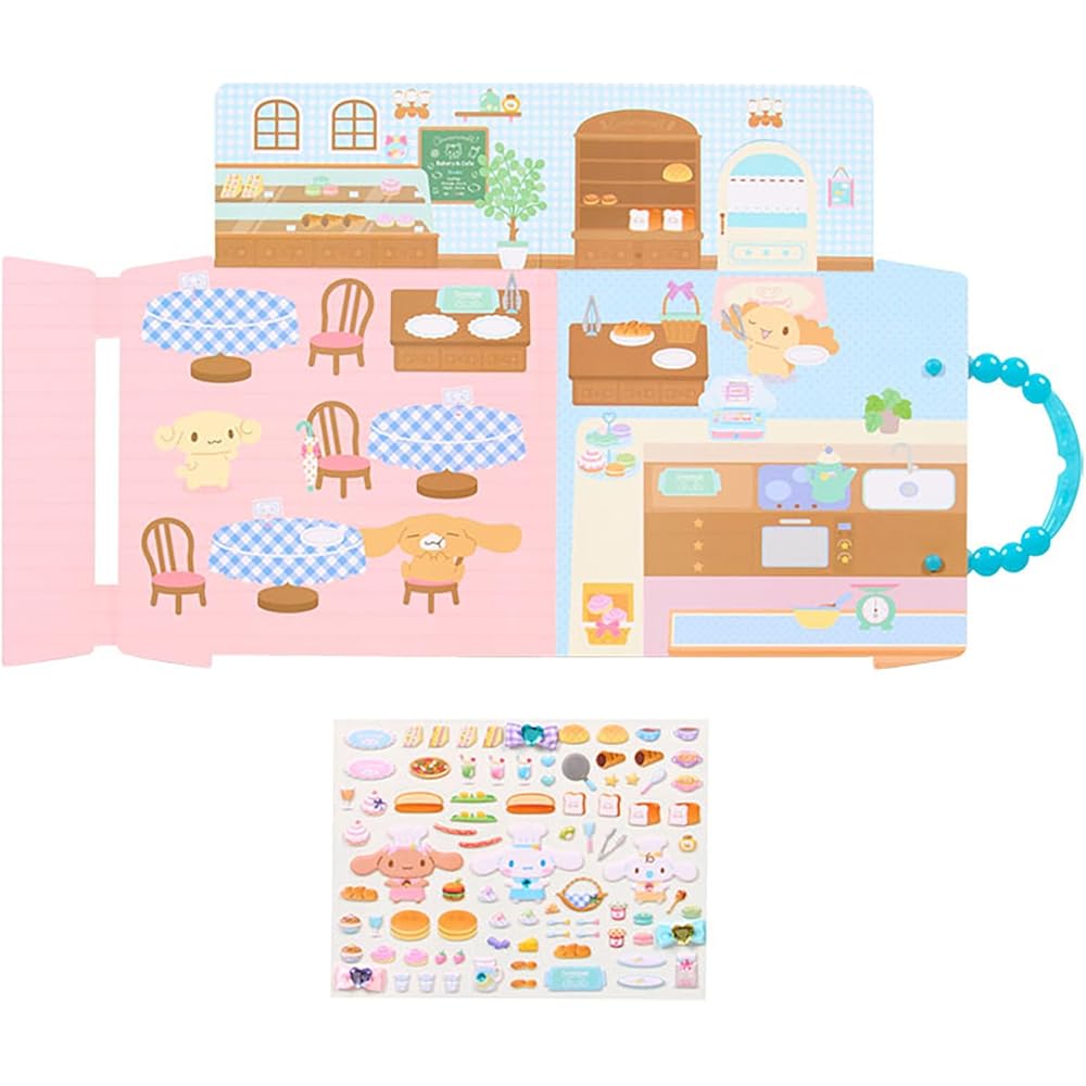 Sanrio Cinnamoroll Playable Sticker Set PVC Stickers and Paper Base Toy for Children Age 3 and Up