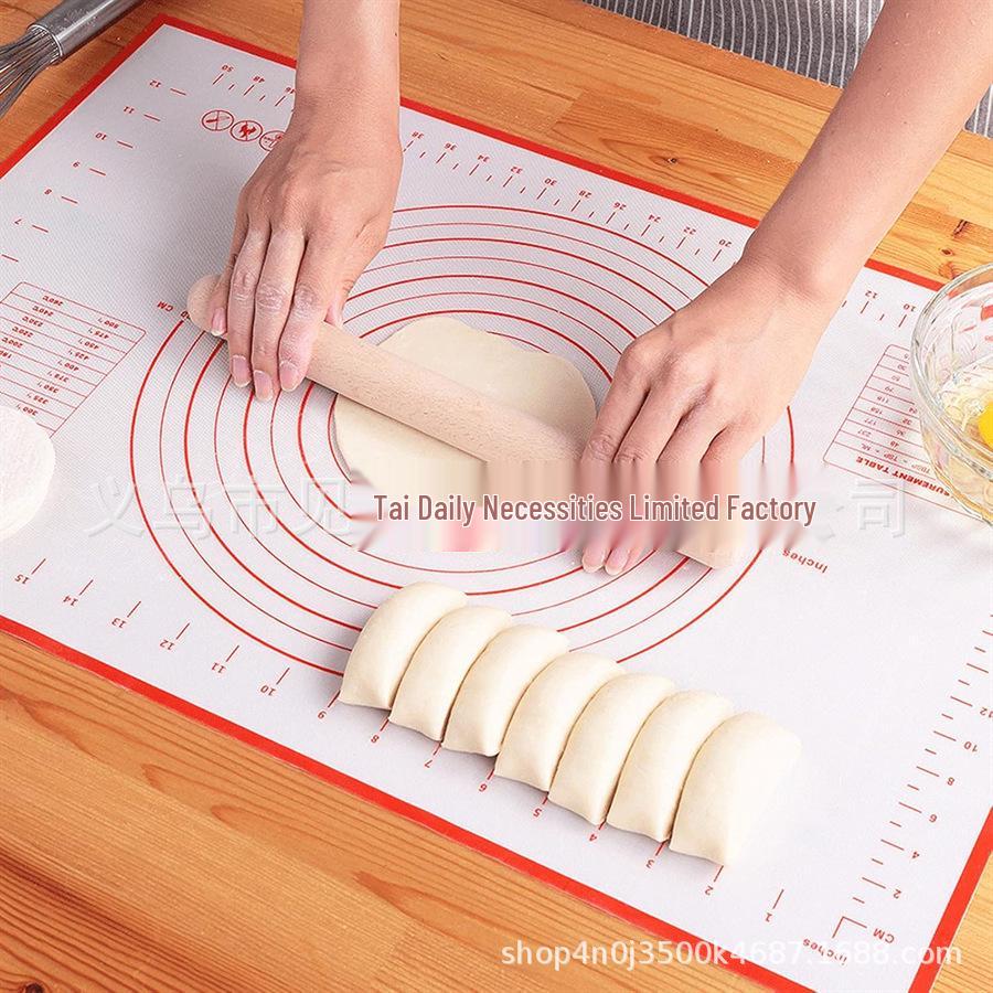 Silicone Baking and Kneading Mat with Rolling Pin and Heat-Resistant Pad