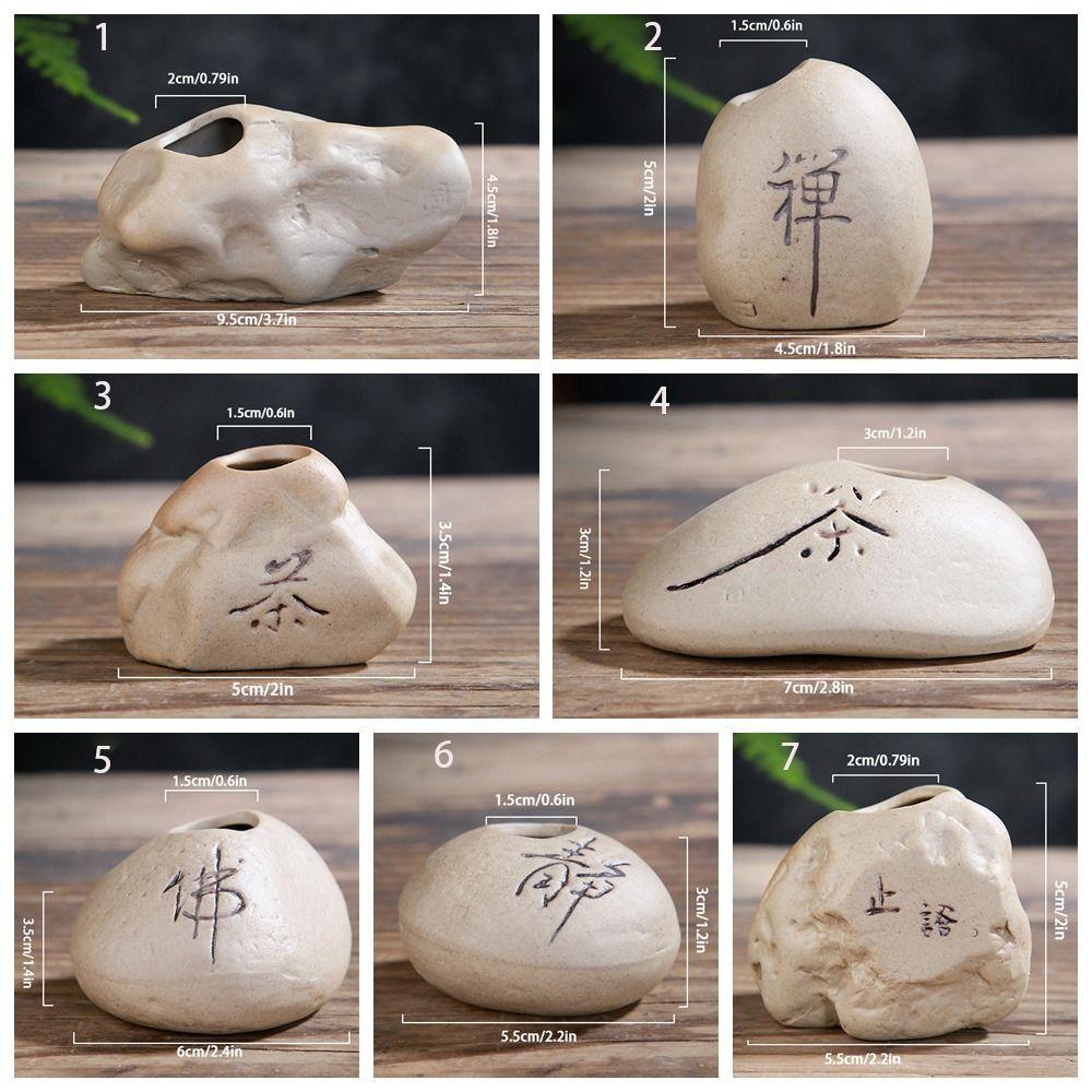 Ceramic Ceramic Zen Hydroponic Vase Handmade Desktop Small Vase Stone Shape Vase  Office