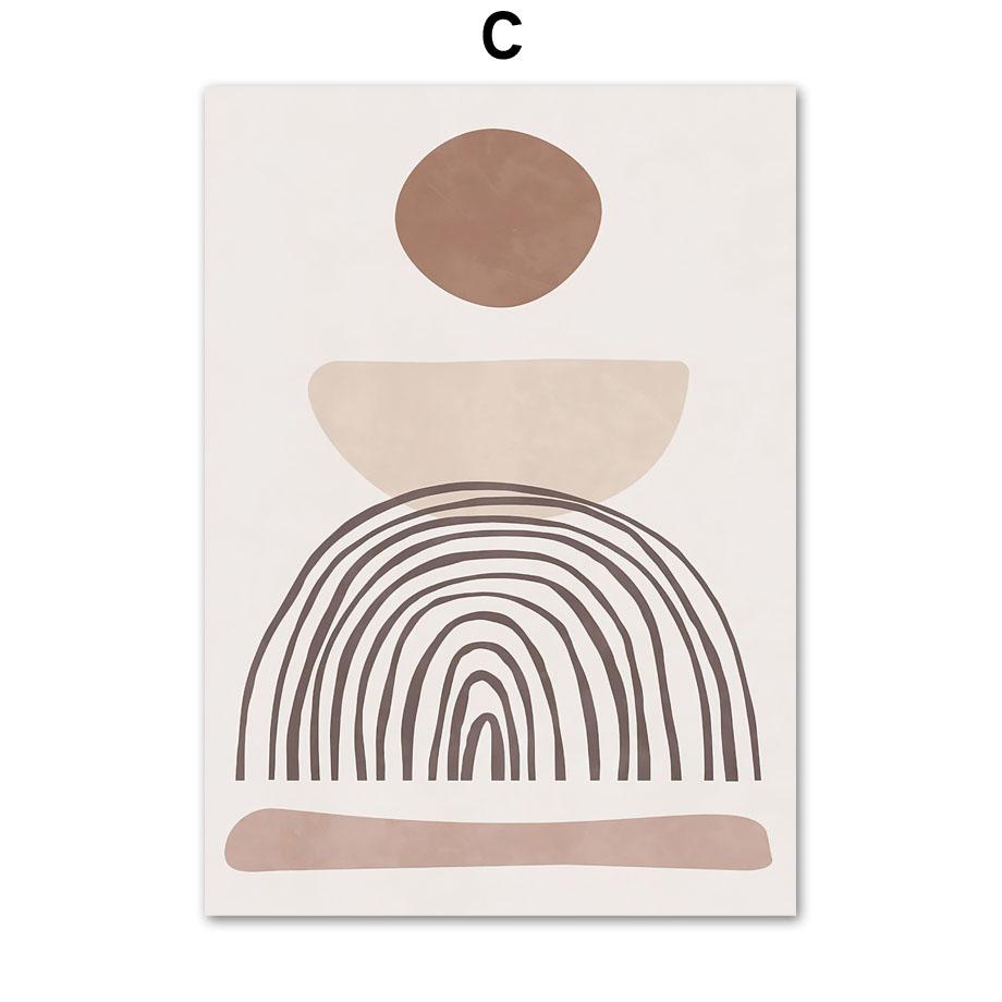 Boho Linien Gesichtsvase Blätter Abstrakt Poster und Drucke Wandkunst Leinwandmalerei Hotel Café Bar Bilder für Wohnzimmerdekor