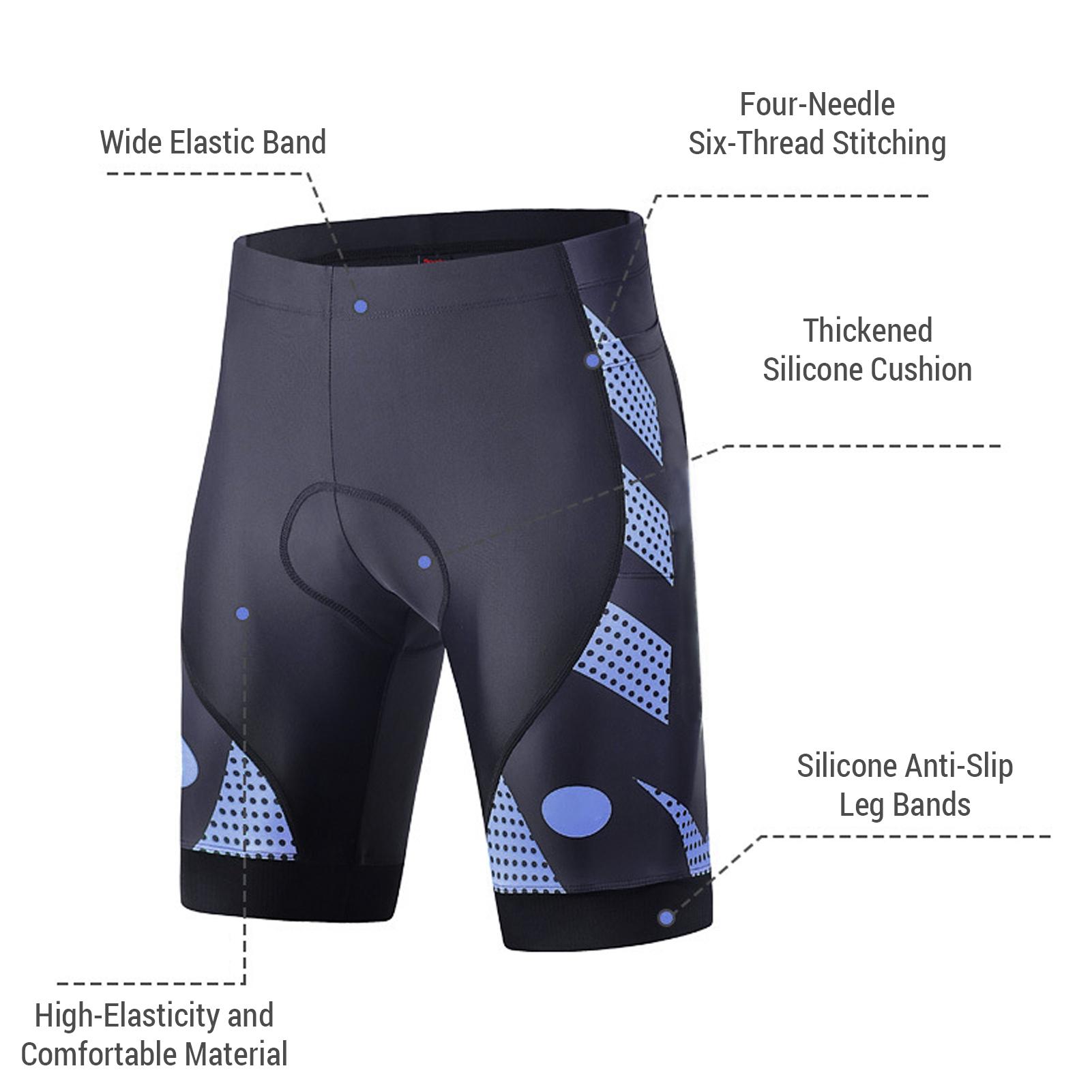 

Breathable Cycling Shorts Men 4D Padded Shockproof Bike Shorts Quick Dry Half Pants M серый