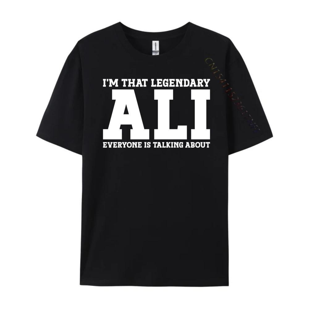 Ali Personal Name Ali Black Graphic Tees Limited Time Special Camisetas Luxury Designer Mans Short Sleeve Tee