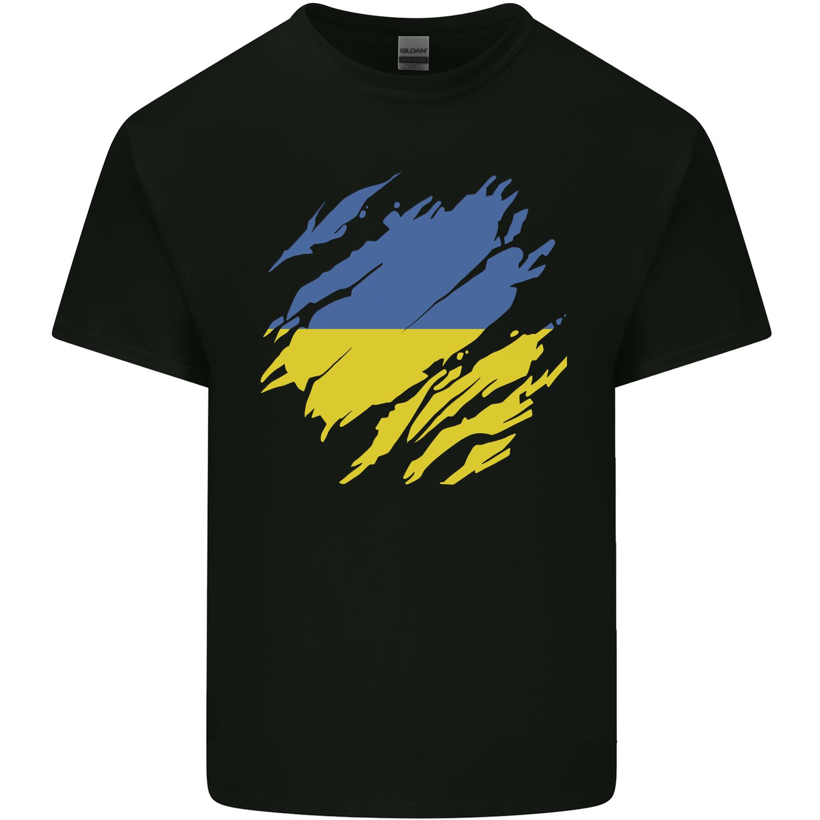 Torn Ukraine Flag Ukrainian Day Football Mens Light Cotton T-Shirt S разноцветный