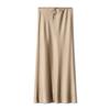 Waist Tie High Satin Drawstring Solid Color Halter Skirt