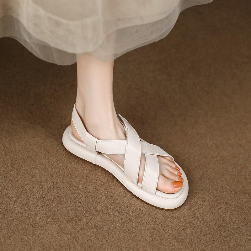 Pick up girl 733-9 Plateau-Muffin-Sandalen Damen 2025 neuer Sommer-Explosions-Flach-Römer-Sommer-Damenschuhe