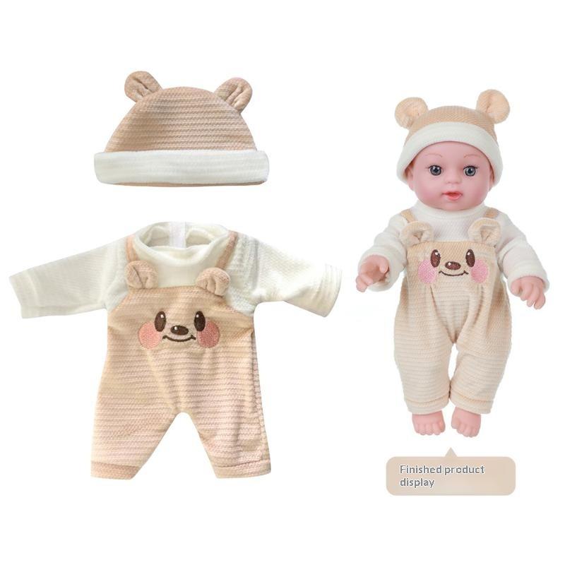 Til 12 tommer 30 cm babydukker Outfits Tøj Bæresele Tegneseriebjørn Vinter Pyjamas Jumpsuit Plys Tøj Tilbehør