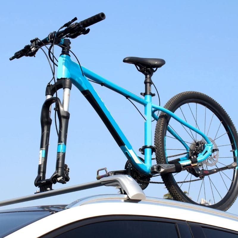 Lightweight Aluminum Bike Holder Tool Free Installation Bike Rack for Front Fork & Rear Wheel Fits Most Bike Types