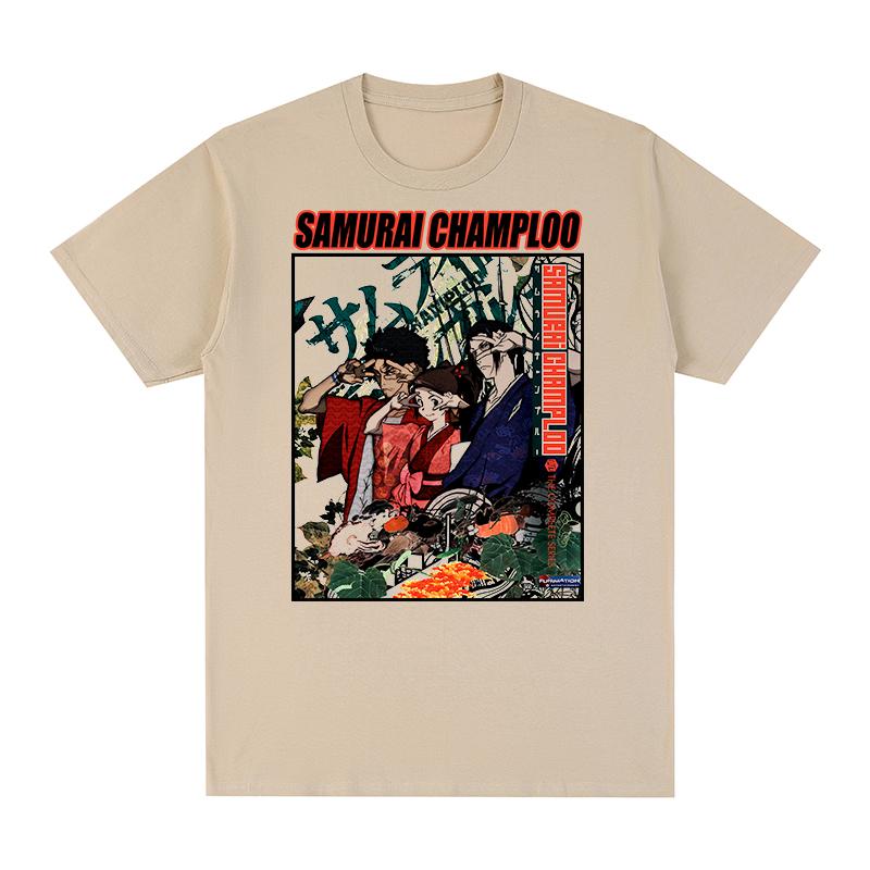 Samurai Champloo Vintage T-shirt Japanese Manga Anime Cotton Men New TEE TSHIRT Womens Tops