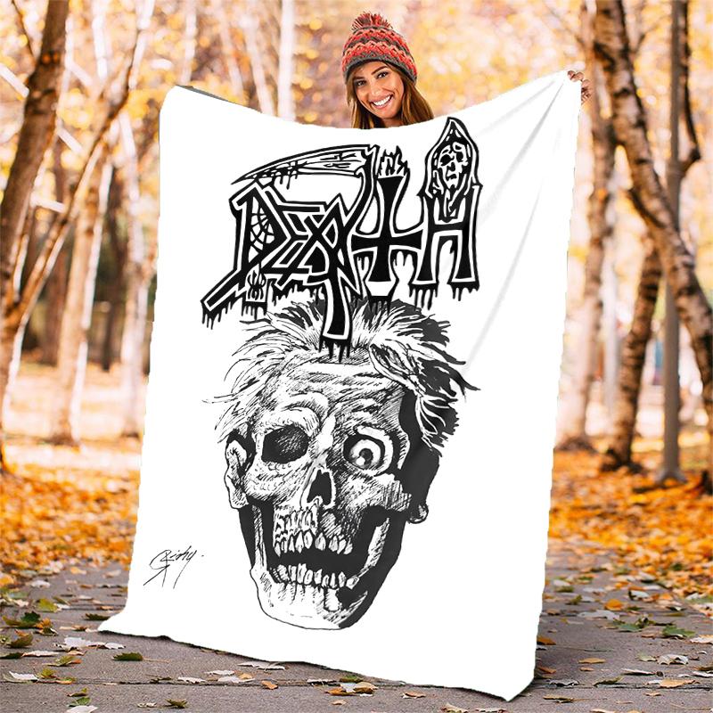 Death Flannel Blanket Soft Warm All-Season Throw, Design for Camping, Car Travel, Hiking Sofa, Bed, Office Perfect Gift for Parties