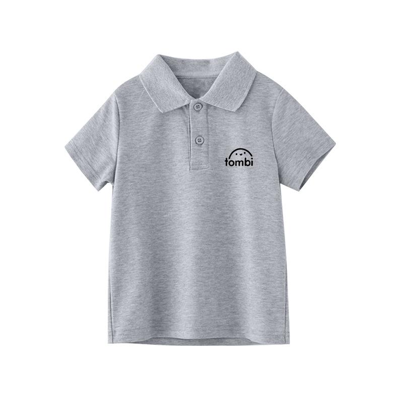 Kids Summer Cotton Polo Shirt Short Sleeve Collar T Shirt For Boys And Girls White Breathable Top