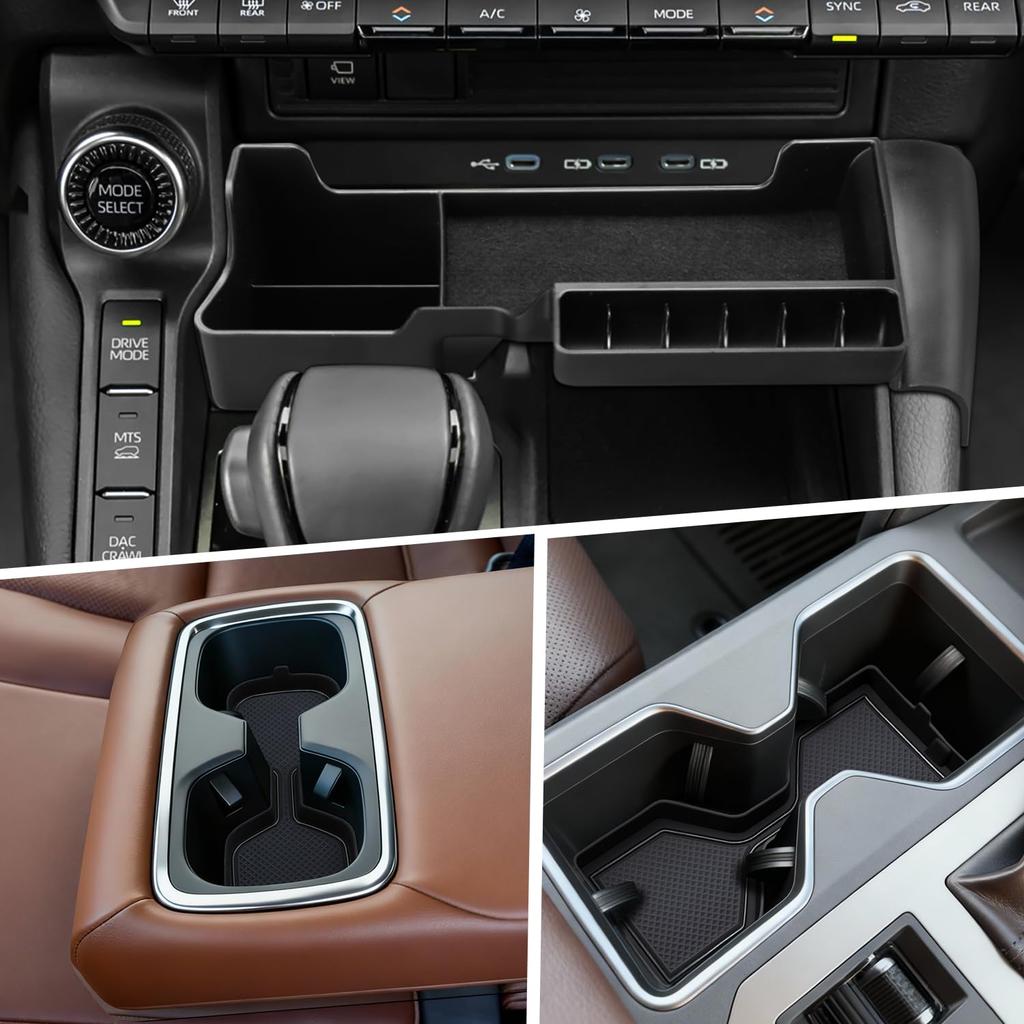 Auovo Toyota Land Cruiser 250 Dedicated Console Drink Holder Storage Easy Front Console Cup Gap Custom Part Tray, Tray, Box, Installation, Expansion,