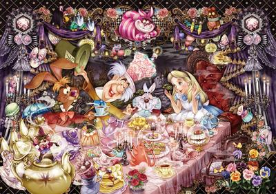 Tenyo In 1000 Teilen Kleinste Teil Puzzle Disney Alice im Wunderland Teeparty eines erwachenden Traums x Kommt mit Kleber und Spatel Servicekarte