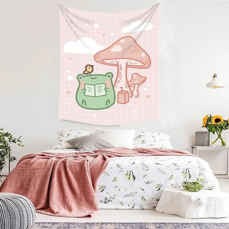Cute Cartoon Frog Decorative Tapestry Home Wall Decor Office Living Room Tapestry