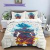 Ropa de cama con estampado de Son Goku, Juego de colcha, Funda de colcha, Funda de almohada, Regalo de cumpleaños para el hogar (1 * funda nórdica + 2 * fundas de almohada, sin núcleo)