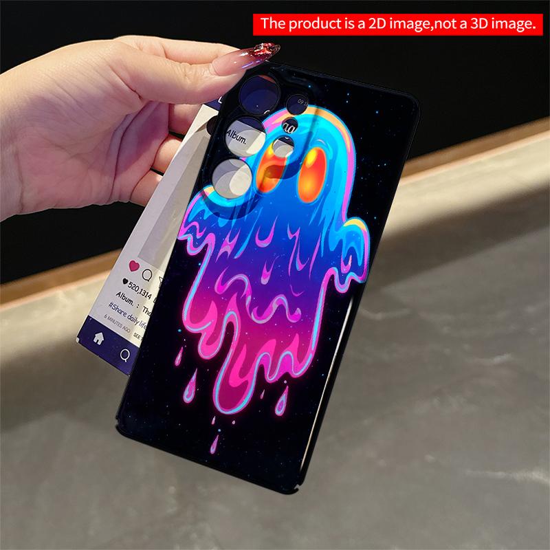 2DFlat Samsung phone case Neon Ghost Melt in Space Applicable to Galaxy S22 S23 S24 S25ULTRA S26 A12 A13 A14 A15 A16