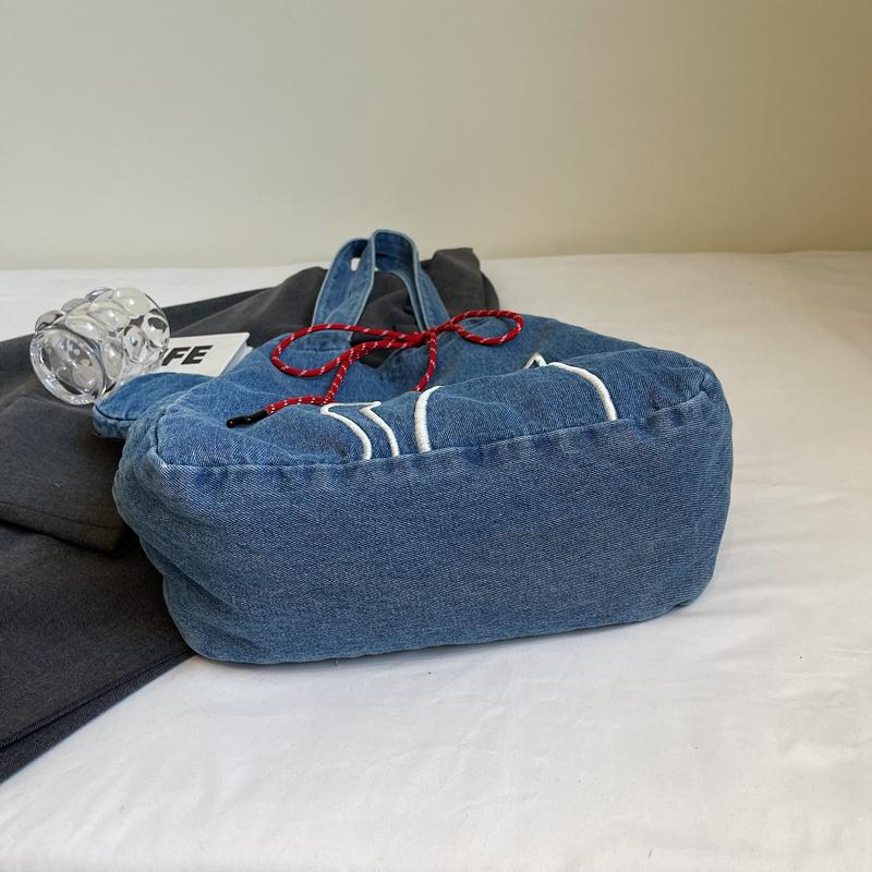 Large Capacity Kitten Embroidered Tote Bag Women Shoulder Bag Commuter Underarm Bag