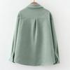 Women's  And Winter Solid Color Retro Loose Padded Long-Sleeved Shirt