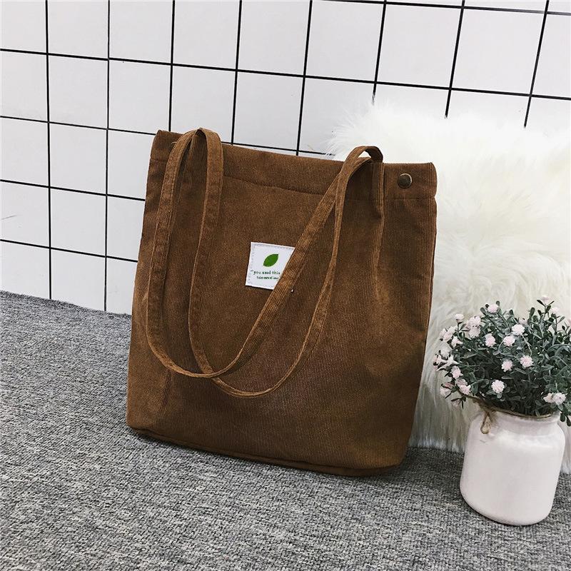 

Одноплечная сумка через плечо женская вельветовая модная повседневная женская сумка с магнитной застежкой и открывающейся крышкой темно-коричневого