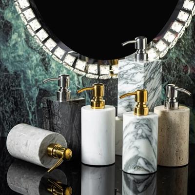 Bathroom Accessories Square Marble Lotion Bottles Hotel Shampoo Bottles Empty Bottles Household Press Soap Dispensers Home Decor