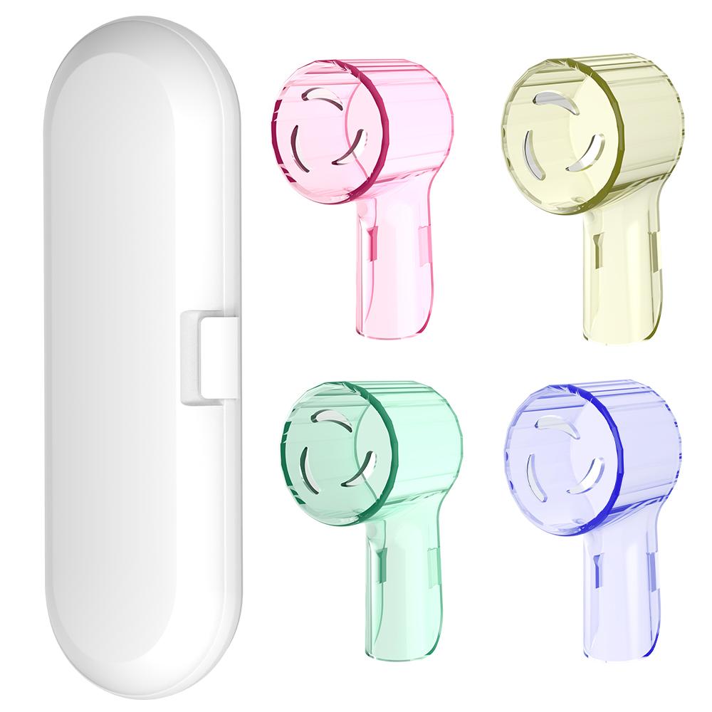 Electric Toothbrush Travel Case Storage Case Compatible with Oral B Electric Toothbrushes, with 4 Pcs Reusable Brush Head Covers