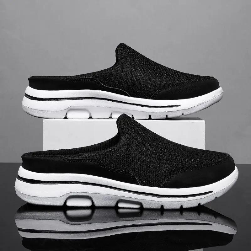 Fashion Mules Flat Slides Men's Shoe Half Male Slipper Designer Luxury Trend 2025 Low Price Elegant Summer Sale Fashion Clappers Adult