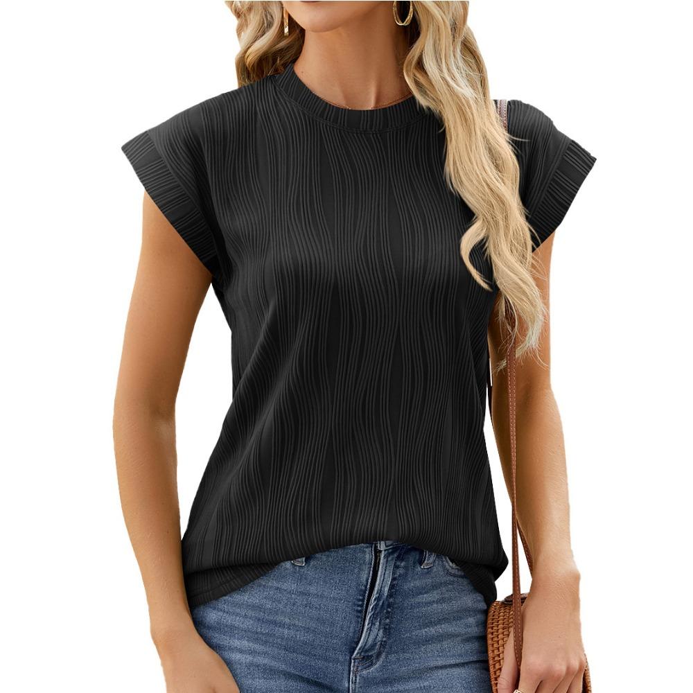 DX~~ New Round Neck Ladies Solid Color Short Sleeve Loose Casual T-shirt