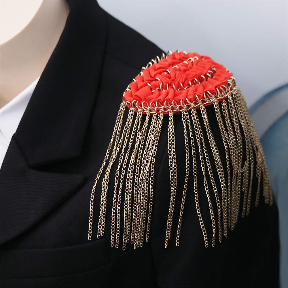 Pin Tassel Chain Shoulder Board Badge Shoulder Brooches  Western-style Clothes