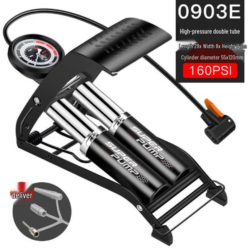 High Pressure Bicycle Foot Pump 30x13x32 cm