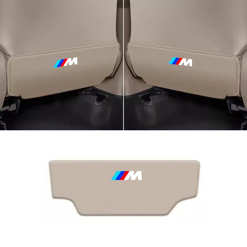 RTJF7 1pcs Leather Car Seat Back Kick Guard Cover For BMW M Emblem M1 M2 M3 M5 X1 X3 X5 X6 E46 E39 E36 E60 Interior Accessories
