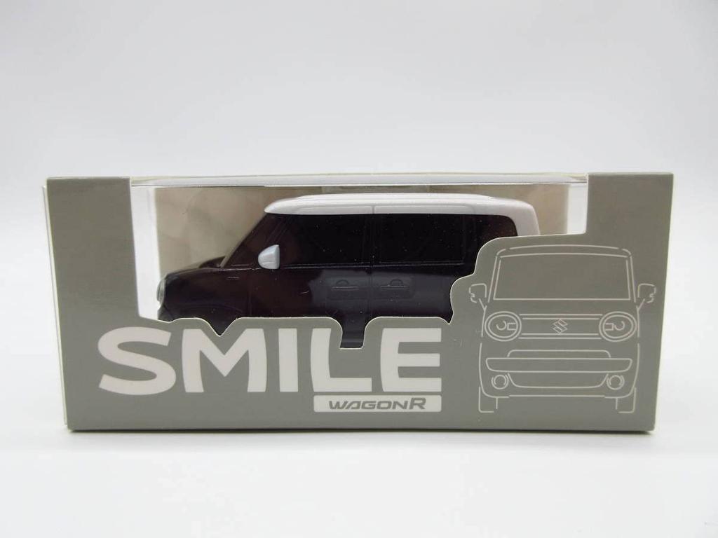 Suzuki New Wagon R Smile Dealer Exclusive Pullback Car Miniature Car Color Sample Bluish Black Pearl Non-Sale 3/White