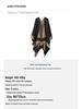 Women's European & American Double-Sided Solid Color Cape Shawl with Striped Edge