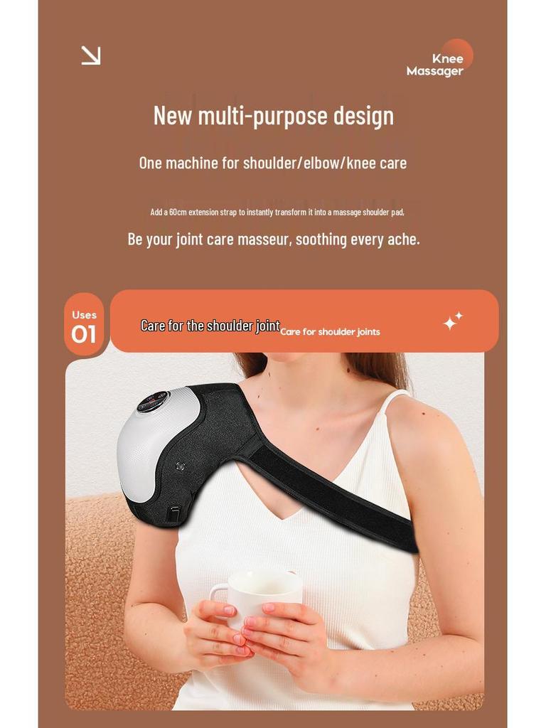 Airbag Kneading Leg & Knee Massager with Shoulder and Neck Vibration & Hot Compress