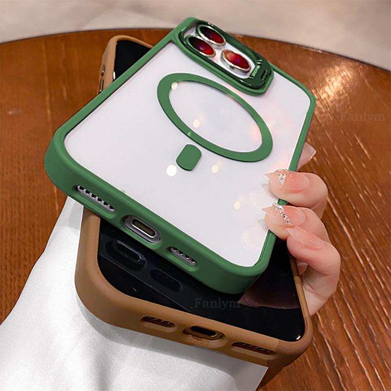 Holder Wireless Charging Phone Case For iPhone 17 Pro Max 16 15 14 13 12 11 Pro Max Plus Air Lens Protection Cover Funda